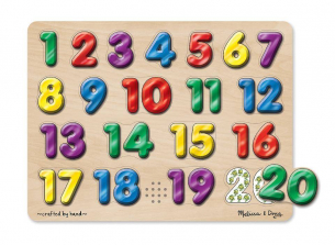 Melissa & Doug Spanish Numbers Sound Puzzle - Wooden Puzzle (20 pcs)