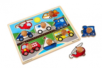 Melissa & Doug Vehicles Jumbo Knob Wooden Puzzle (8 pcs)