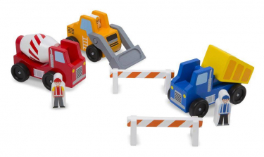 Melissa & Doug Construction Vehicle Wooden Play Set (8 pieces)