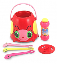 Melissa & Doug Mollie Ladybug Bubble-Blowing Bucket Set with 3 Bubble Wands