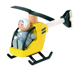 PlanToys Wooden Toy Helicopter with Pilot