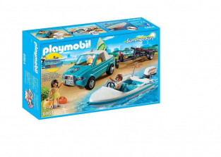 Playmobil Summer Fun Surfer Pickup with Speedboat