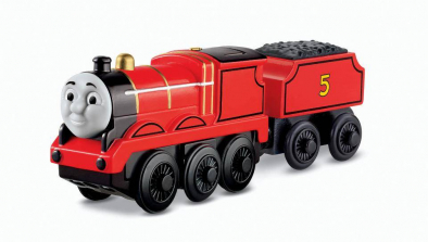 Fisher-Price Thomas and Friends Wooden Railway Battery-Operated Engine - James