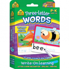 School Zone Three-Letter Words Write-On Learning Flash Cards