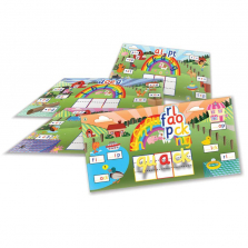 Junior Learning Rainbow Phonics Word Farm Landscapes - 6 Vibrant Magnetic Learning Landscape Boards