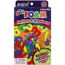 228-Pack Peel-N-Stick Foam Letters and Numbers with 150 Sparkly Stickers