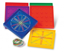Learning Resources Double Sided Rainbow Geoboards - Set of 6