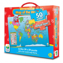 The Learning Journey Map of the World Jumbo Floor Jigsaw Puzzle - 50-piece