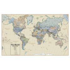 Waypoint Geographic Round World Products Hemispheres Boardroom Series World Wall Map