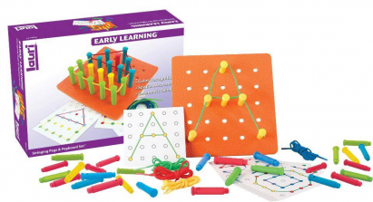 Lauri Early Learning Stringing Pegs & Pegboard Set