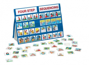 LAURI Early Learning Tabletop Pocket Chart - 4-Step Sequencing