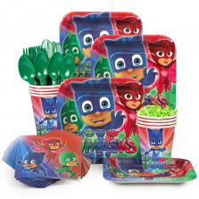Набор посуды "Герои в масках"- для детского праздника -8 персон- Пи-Джей Маски