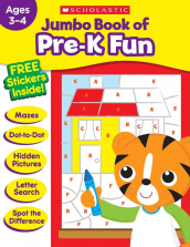 Scholastic Jumbo Book of Pre-K Fun Jumbo Workbook with Stickers
