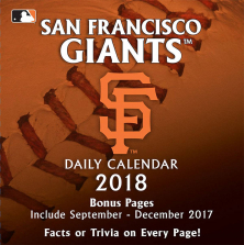 Turner 2018 MLB San Francisco Giants Box Calendar