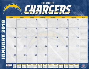 Turner 2018 NFL Los Angeles Chargers Desk Calendar