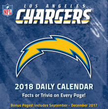 Turner 2018 NFL Los Angeles Chargers Box Calendar
