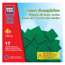 Brictek 17-piece Baseplates Building Blocks - Green