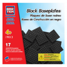 Brictek 17-piece Baseplates Building Blocks - Black