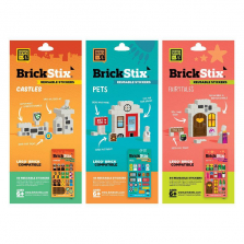 BrickStix My Imagination Pets/Fairytales/Castles 164 Building Block Reusable Stickers - 3 Pack