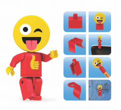 Brictek Emoji Figz Foil Bag Carton 72-pieces Construction Figurines - Wink and Tongue Out
