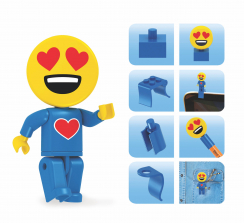 Brictek Emoji Figz Foil Bag Carton 72-pieces Construction Figurines - Heart Eyes