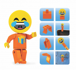 Brictek Emoji Figz Foil Bag Carton 72-pieces Construction Figurines - Laughing with Tears