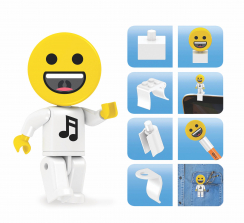 Brictek Emoji Figz Foil Bag Carton 72-pieces Construction Figurines - Laughing