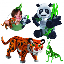 Bloco Tiger and Panda Building Set 237 Pieces