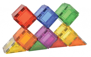 MagWorld 3D Magnetic Building Tiles 42 Pieces - Rainbow