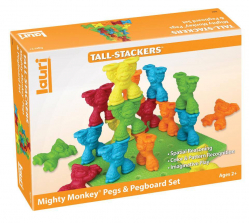 Lauri Mighty Monkey Tall-Stackers Pegs & Pegboard Set