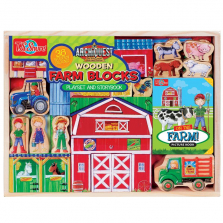 T.S. Shure ArchiQuest Wooden Farm Blocks Play Set and Storybook