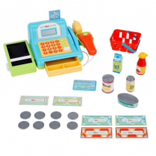 Just Like Home 15 inch Cash Register Playset - Blue
