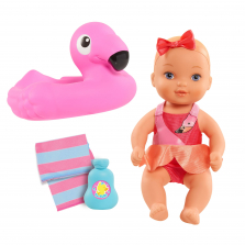Waterbabies Bathtime Fun Baby Doll - Flamingo