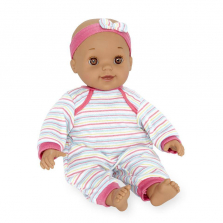 You & Me 14 Inch Chatter And Coo Baby Doll - Girl in Stripes with Pink Piping