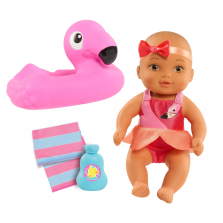 Waterbabies Bath Time Fun Baby Doll - Flamingo