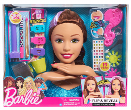 Barbie Flip and Reveal Deluxe Styling Head Set - Brunette to Purple