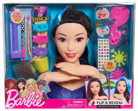Barbie Flip and Reveal Deluxe Styling Head Set - Black to Blue