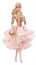 Barbie Fashion Model Collection Blush and Gold Cocktail Dress Doll - Blonde