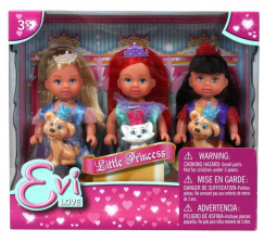 Evi Love Little Princess Dolls with Pets - 3 Pack