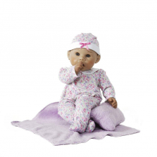 Madame Alexander Newborn Baby Basket 16 inch Baby Doll - Lavender