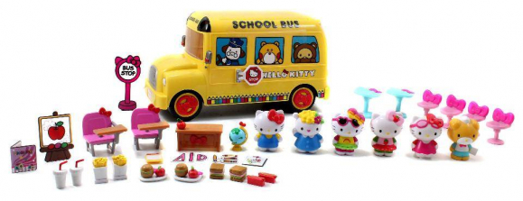 Hello Kitty School Bus Deluxe Set
