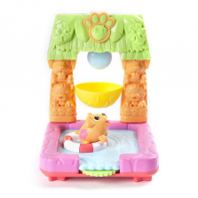 Chubby Puppies and Friends 2-in-1 Transformable Flip N' Island Party Playset with Hawaiian Labrador Collectible Figure