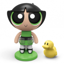 The Powerpuff Girls 2 Inch Action Doll with Stand - Buttercup with Pet Rubber Ducky