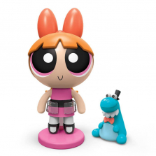 The Powerpuff Girls 2 Inch Action Doll with Stand - Blossom with Pet Dinosaur