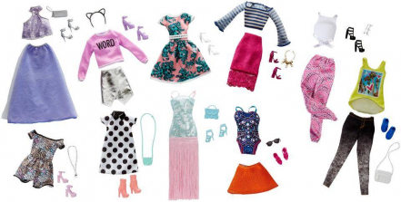 Barbie Pink Passport Fashion Doll Outfits - 10 Pack