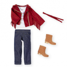 Journey Girls Fringe Jacket and Jeans Set Fashion Outfit for 18-inch Doll