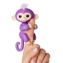 Интерактивная ручная мини -обезьянка -Fingerlings - Лиловая -Mia Baby Monkey - ОРИГИНАЛ