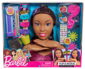 Barbie Flip and Reveal Deluxe Styling Head - Brunette to Purple