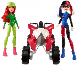 DC Super Hero Girls Harley Quinn and Poison Ivy with ATV Figure and Vehicle