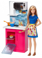 Barbie Doll and Furniture Kitchen Playset